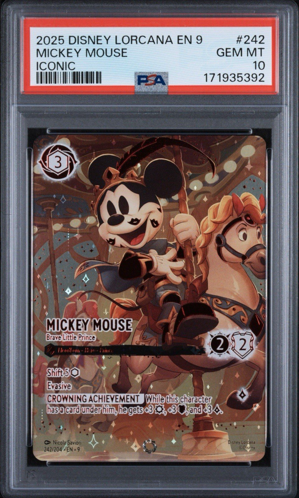 MICKEY MOUSE BRAVE LITTLE PRINCE ICONIC 242 FABLED PSA 10 – Photo 1